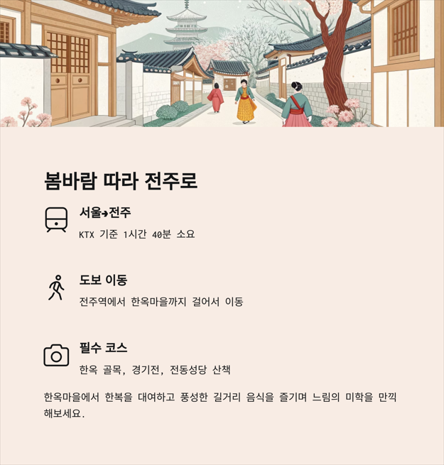 전주 한옥마을에서의 하루 여행, 봄에 딱 좋은 곳