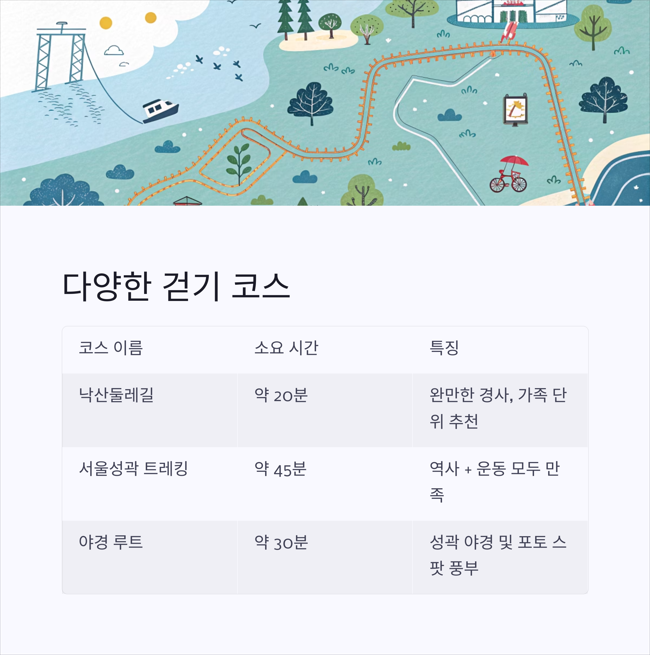5. 다양한 걷기 코스 – 짧게, 길게 모두 가능